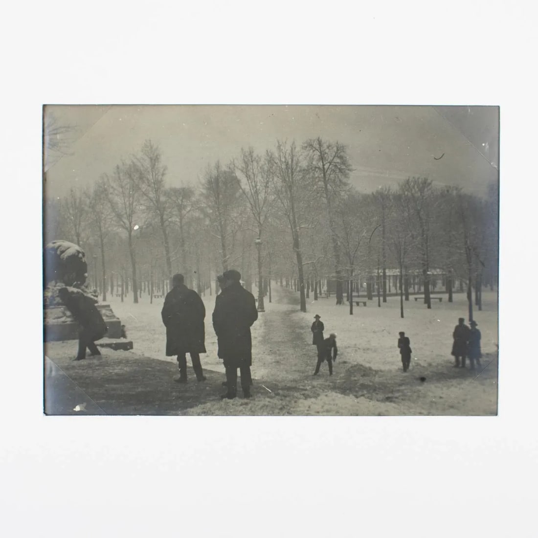 Tuileries Garden in Paris Under the Snow 1926, Silver Gelatin Black and White Photography - 2