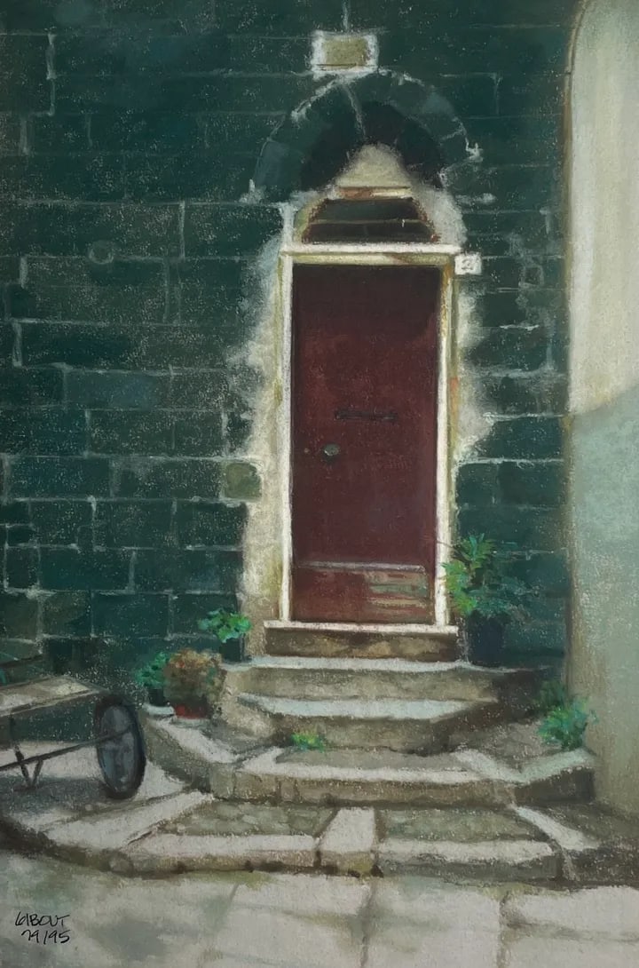 2001, "Doorway #2", Archival Iris Giclee on Somerset Textured Watercolor Paper, Artist Jane Gibout: Jane Gibout, a native Chicagoan, has lived in the Atlanta area since 1982. She has studied at the University of Wyoming, the American Academy of Art, and with the late Vicki Lackowski, where she was