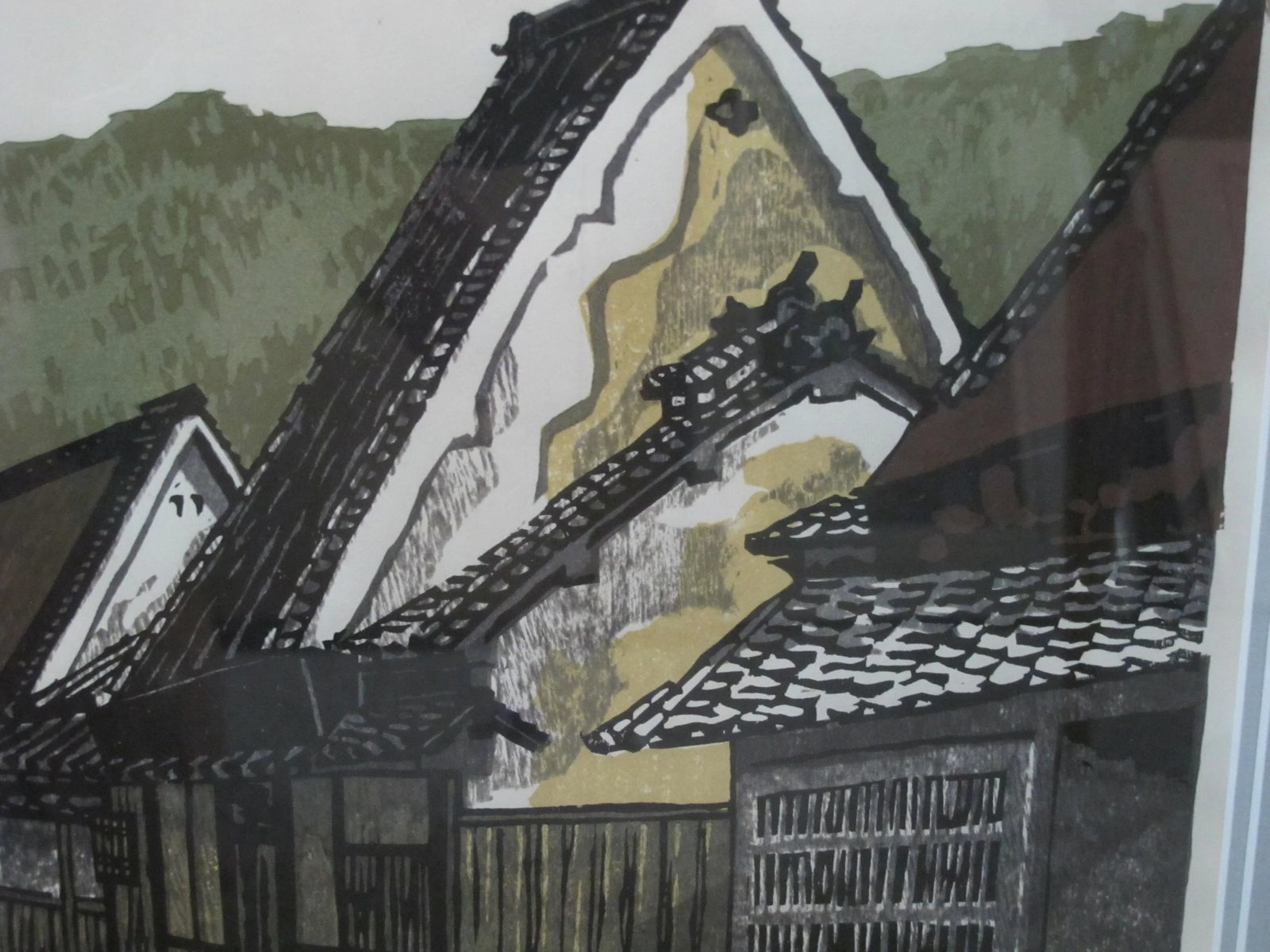 Seiichiro Konishi Signed Limited Edition Woodblock Byakugoji Village in Nara - 4
