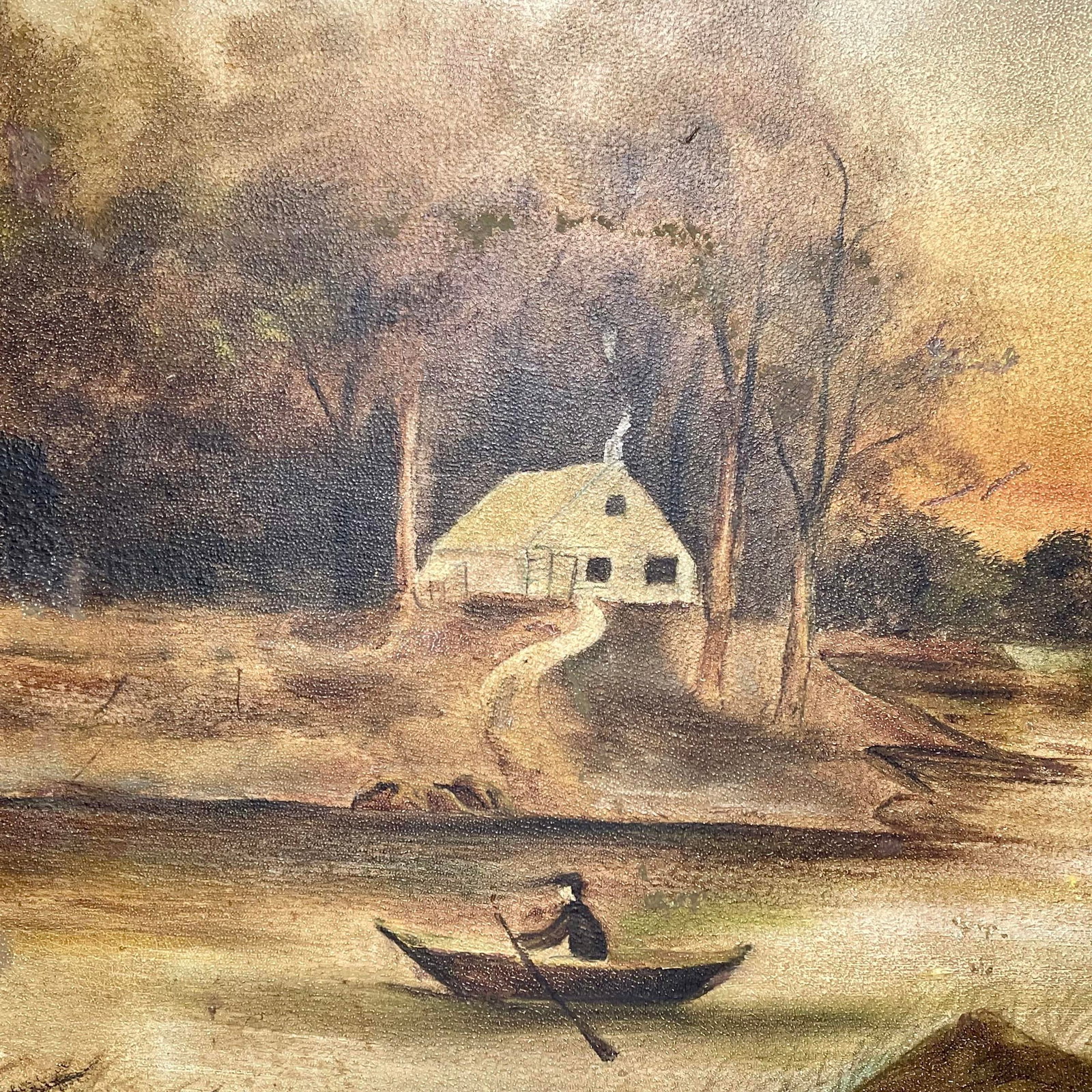 Early 20th Century F. W. Devoe & Co. Early American Landscape Oil Painting, Signed & Framed - 3