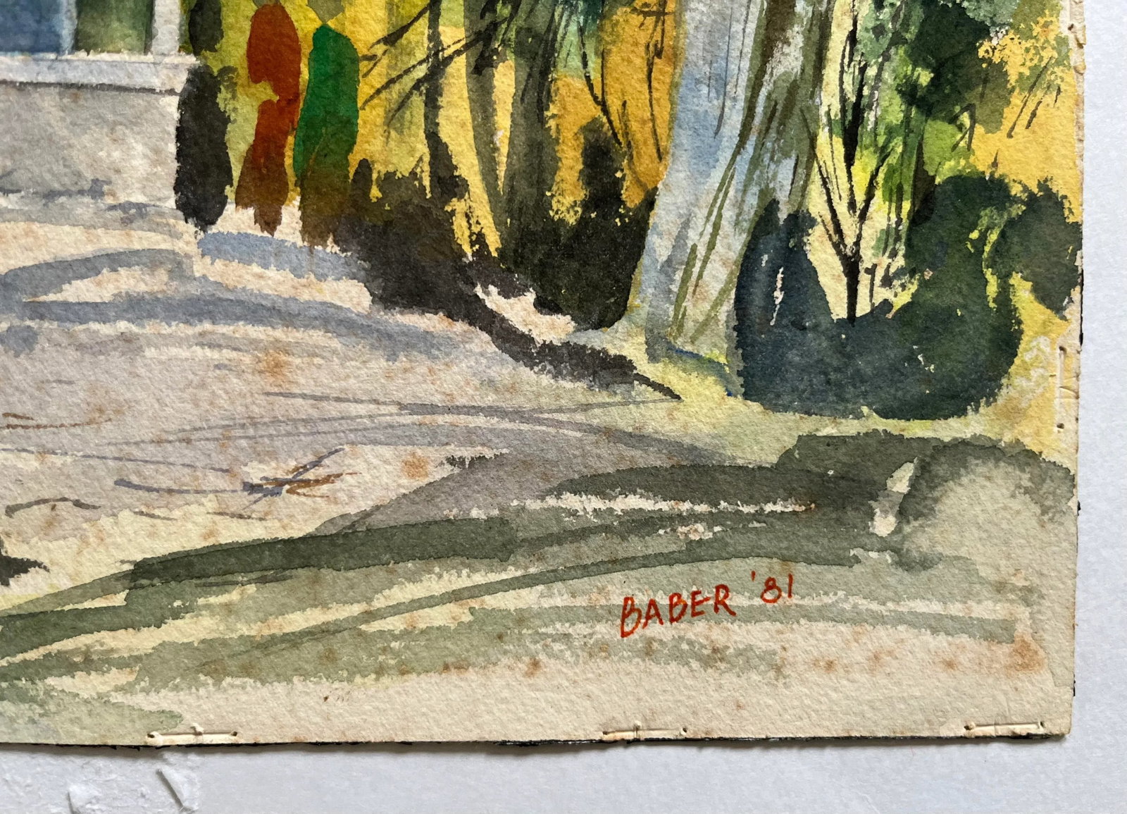 Vintage Mountain House Watercolor Painting Signed Barber - 2