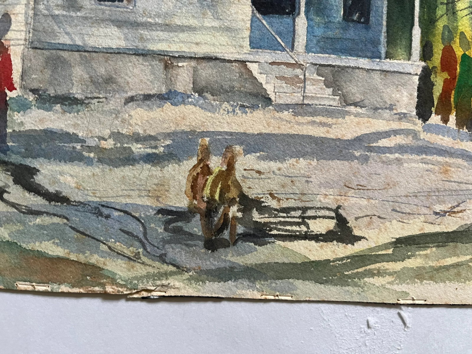 Vintage Mountain House Watercolor Painting Signed Barber - 3