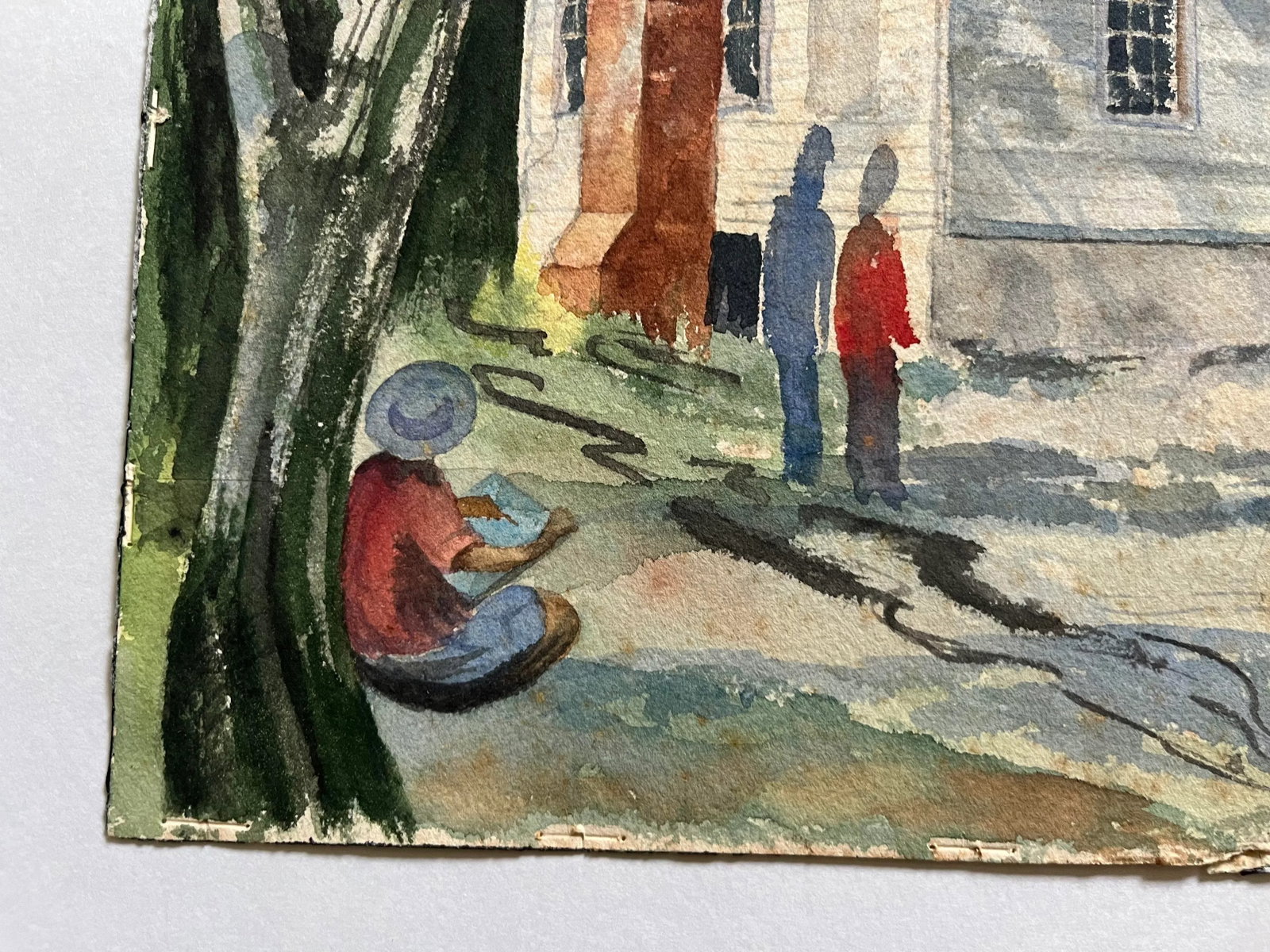 Vintage Mountain House Watercolor Painting Signed Barber - 4