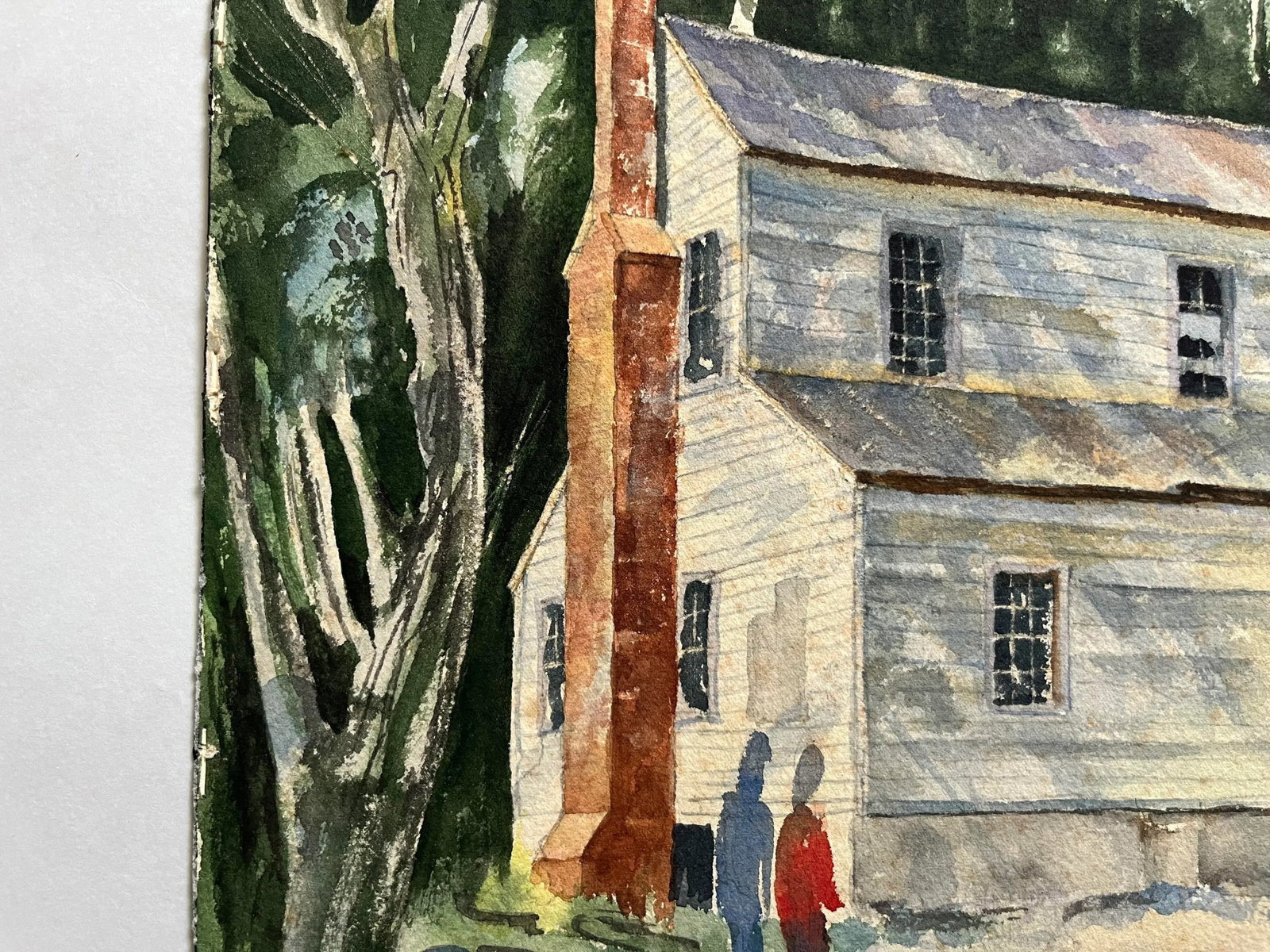 Vintage Mountain House Watercolor Painting Signed Barber - 5