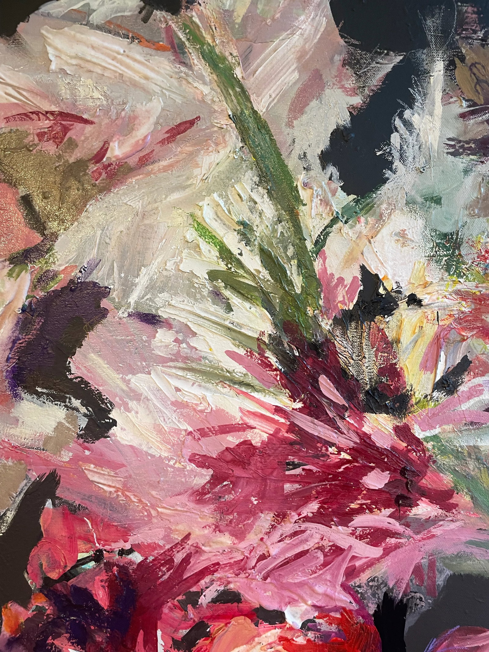 Modern Large Floral Pink Abstract 'Jardin Passionne' Original Painting - 3