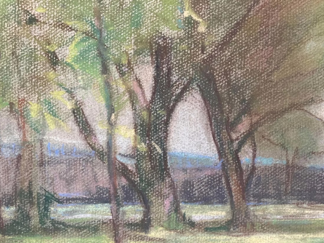 Trees in a Landscape, Antique, New Orleans, Southern States Art League, Wpa, Louis Raynaud - 4