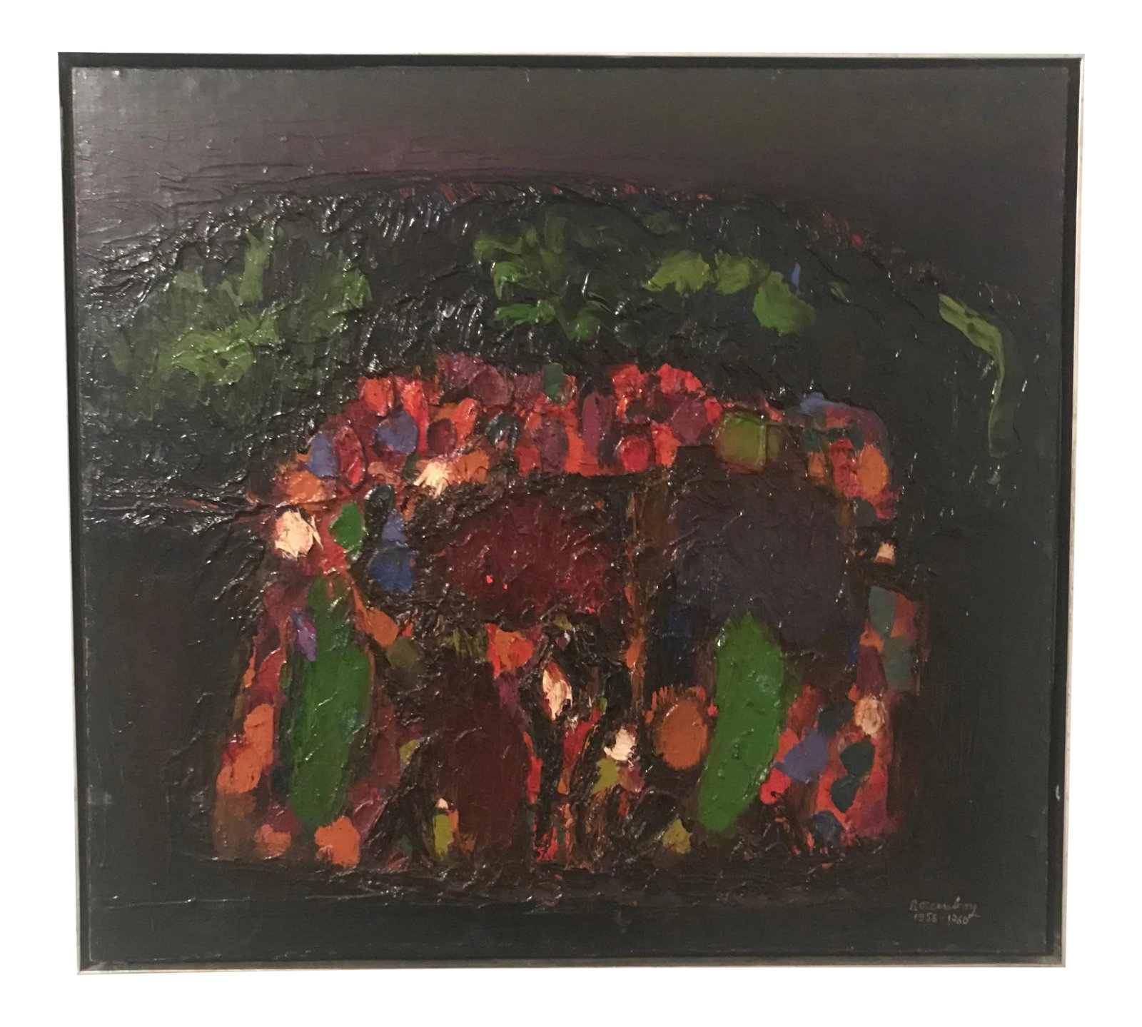 Abstract Expressionist Ralph Rosenborg: "Mountain Landscape" 1956-1960: Ralph Rosenborg, 1913-1992 an American Abstract Expressionist painter. He was born in NY and lived most of he's life in NYC. He was a member of The Ten. Rosenborg was more inclined to express
