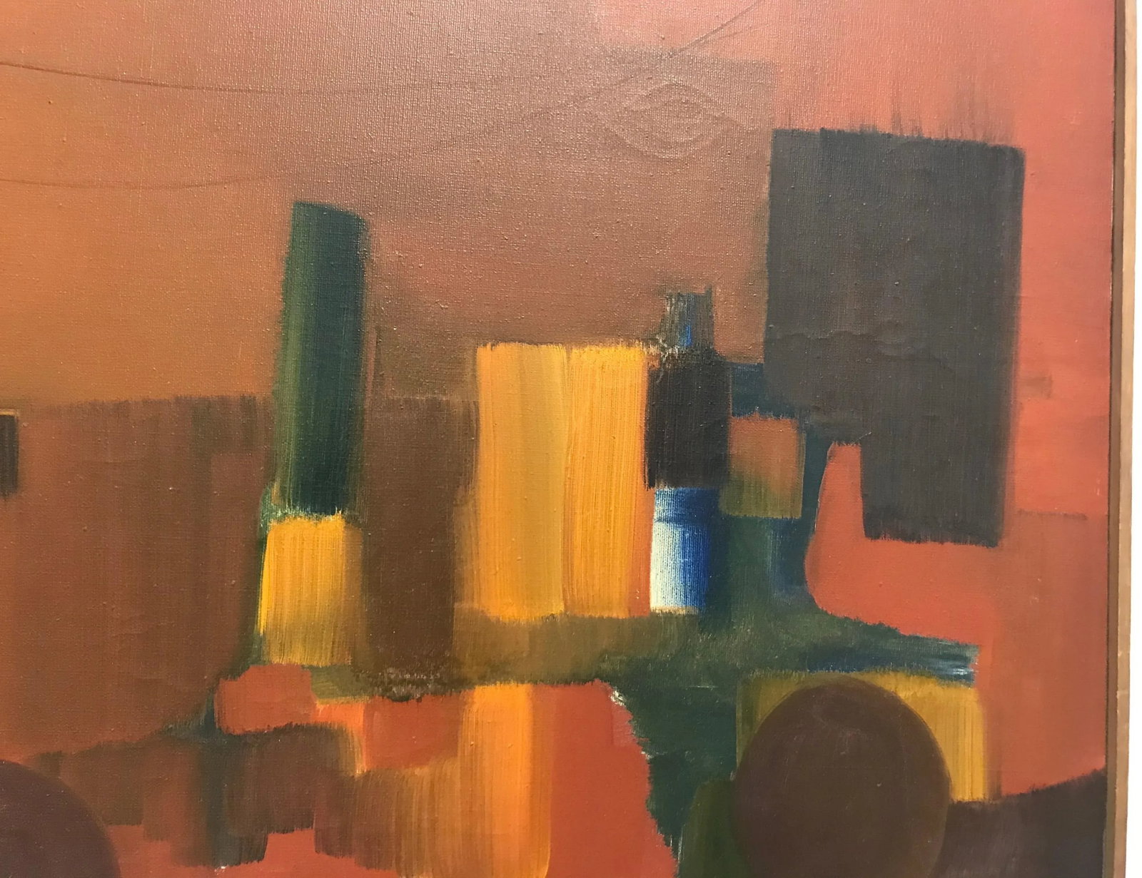 1960s Mid Century Cityscape Oil Painting by Arnold Weber - 4