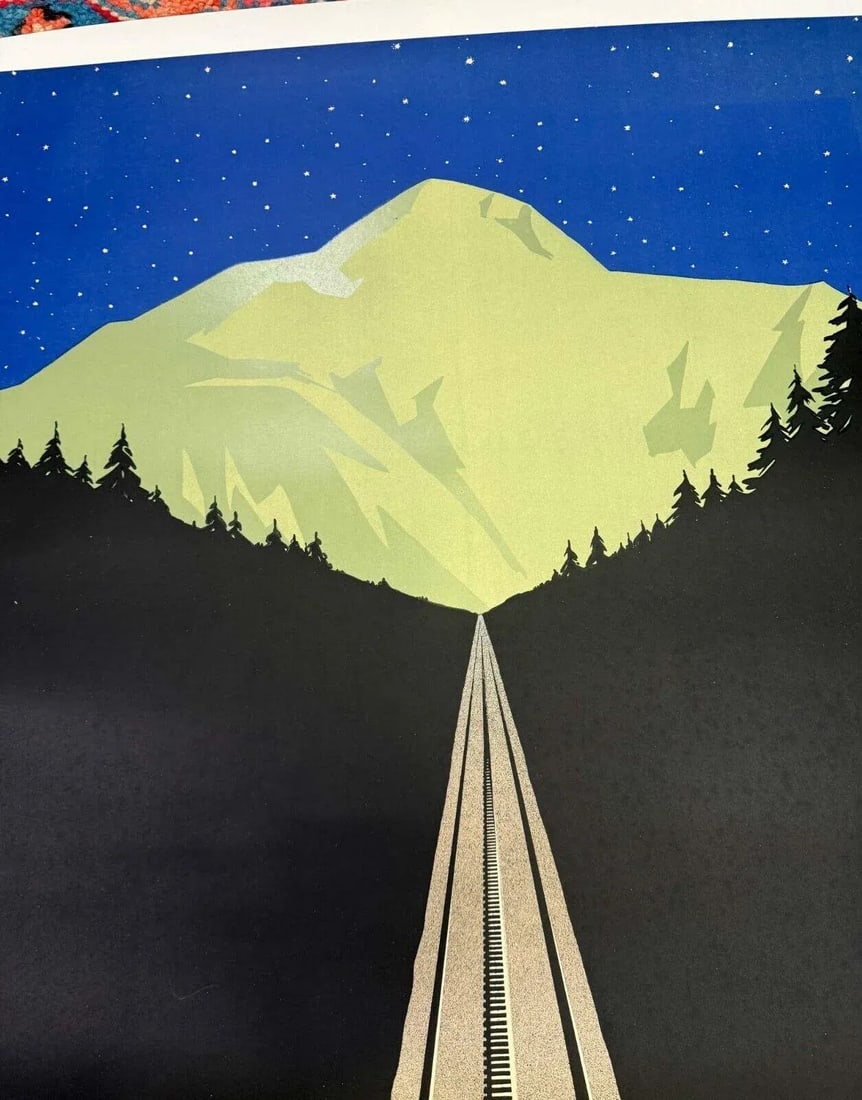 Vers Le Mont Blanc Night Geo Dorival 1928 Original Vintage French Travel Poster - 2
