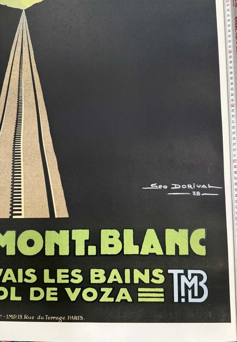 Vers Le Mont Blanc Night Geo Dorival 1928 Original Vintage French Travel Poster - 6