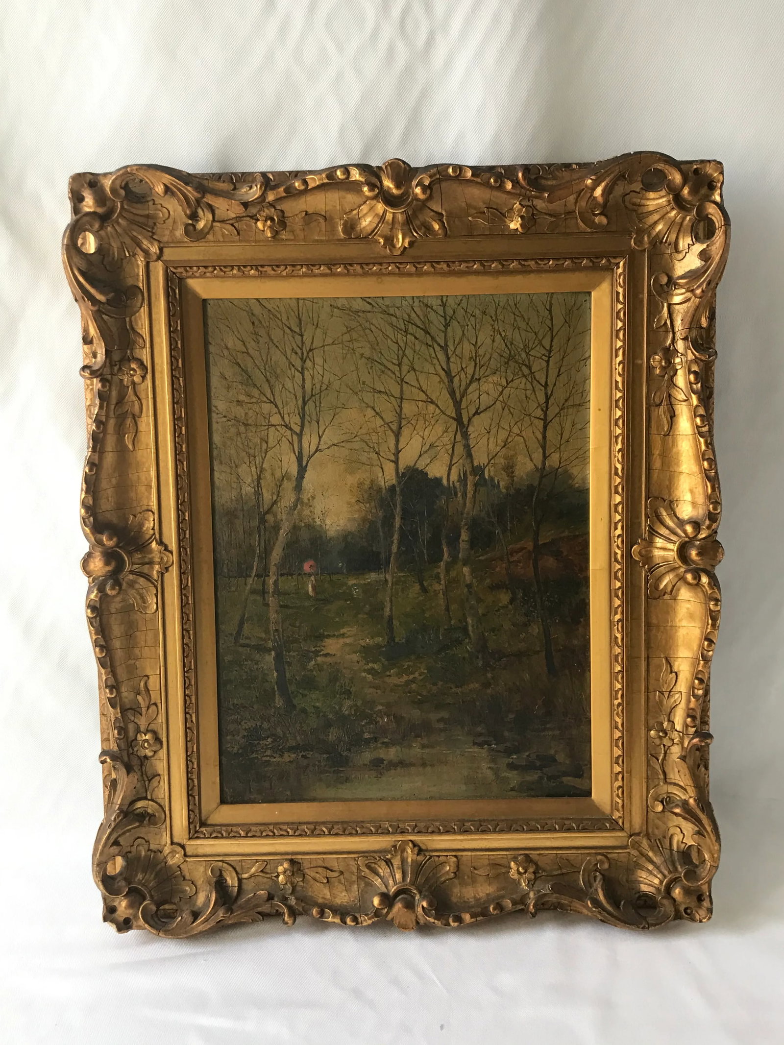 19th C. Woodland Oil on Board - 10
