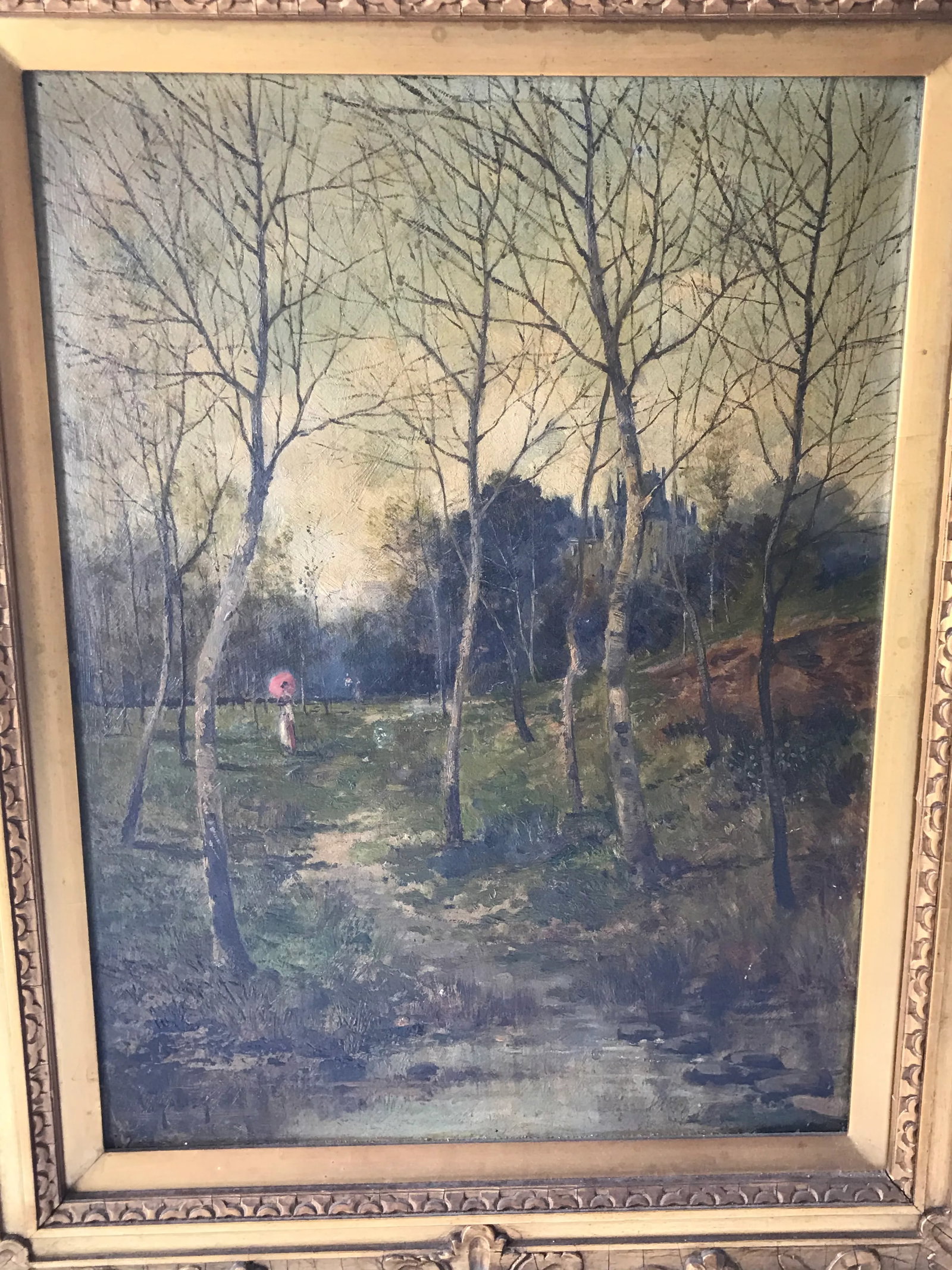 19th C. Woodland Oil on Board - 2