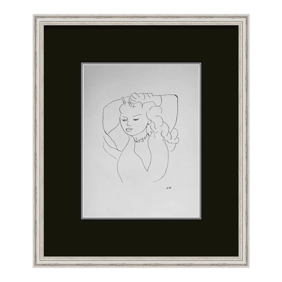 Henri Matisse Original Lithograph 1943 ~ Limited Edition W/Framing: Original Henri Matisse Lithograph. 1943. Size : 25x32,cm. Artwork is of a Numbered Limited Edition (no. 36.) On heavy textured paper which is watermarked with deckled edges. Signed in the matrix,