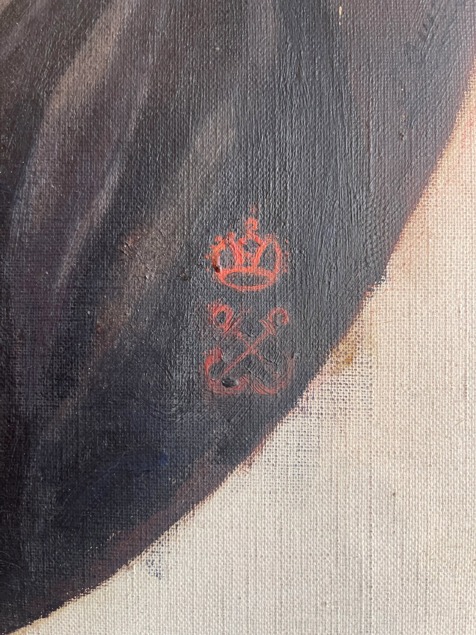 Late 19th Century Oil Painting on Canvas Portrait Young Man Imperial Navy Military School 19th - 8