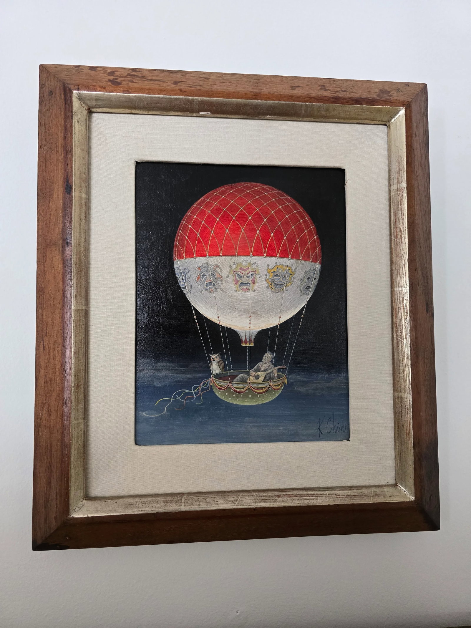 Antique Museum Quality Signed Painting Balloon Ride - 2