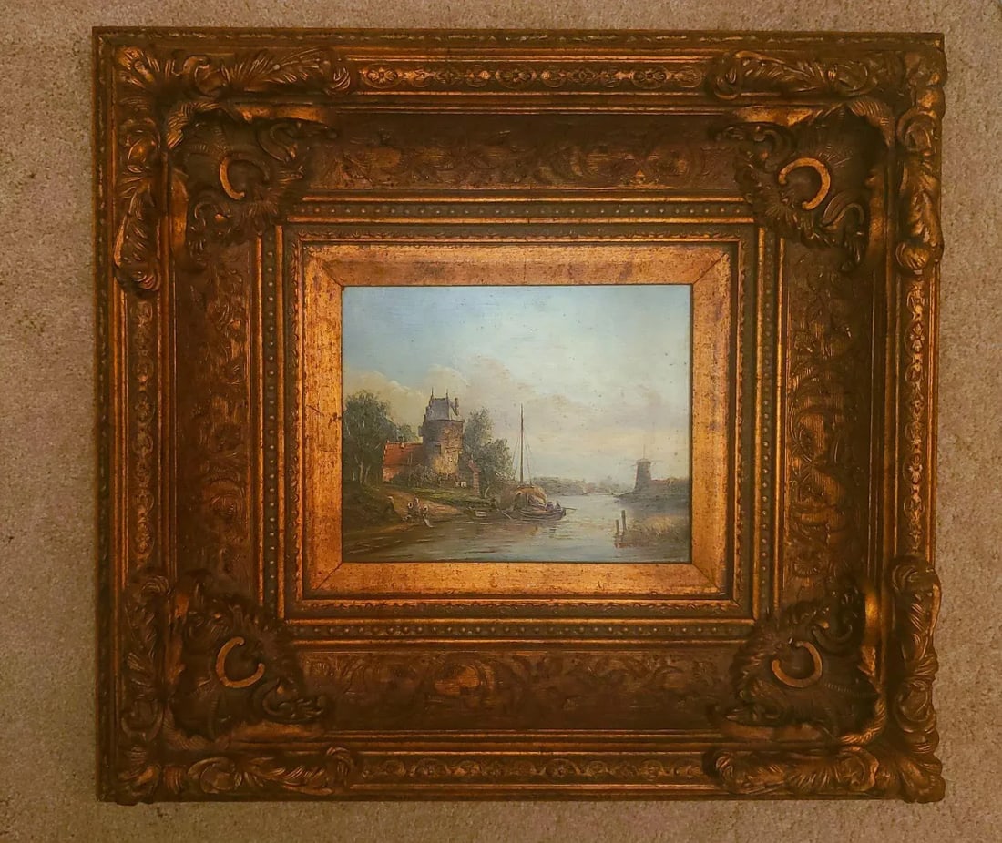Late 20th Century Stunning Original Painting by Humphrey, Mounted in a Beautiful Ornate Frame, Impre - 11