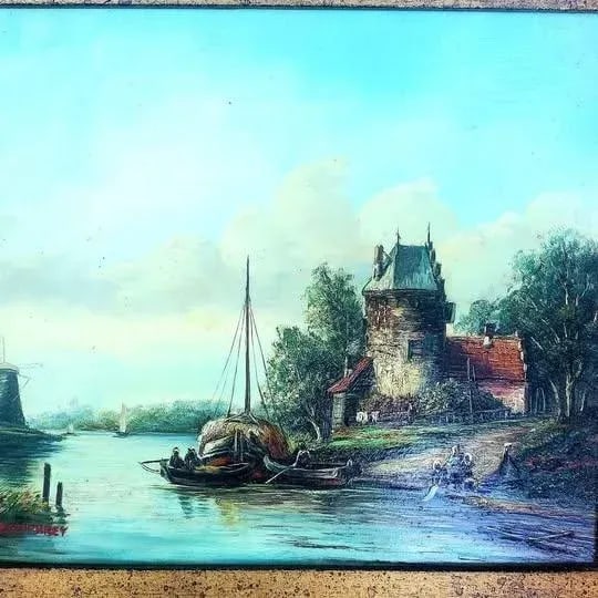 Late 20th Century Stunning Original Painting by Humphrey, Mounted in a Beautiful Ornate Frame, Impre - 2