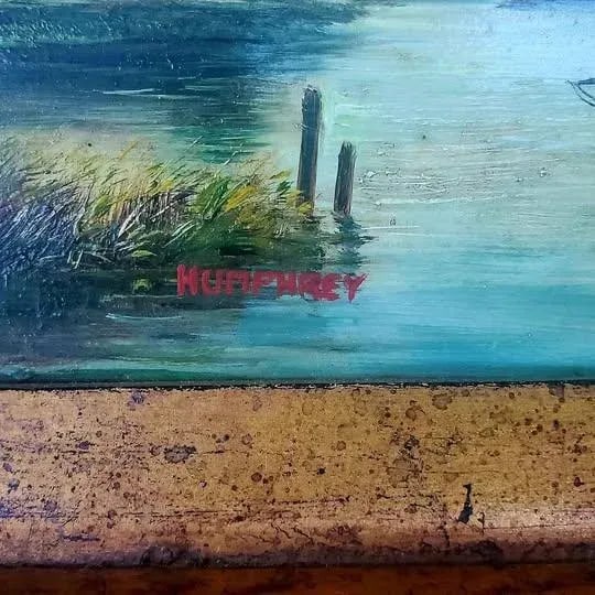 Late 20th Century Stunning Original Painting by Humphrey, Mounted in a Beautiful Ornate Frame, Impre - 3