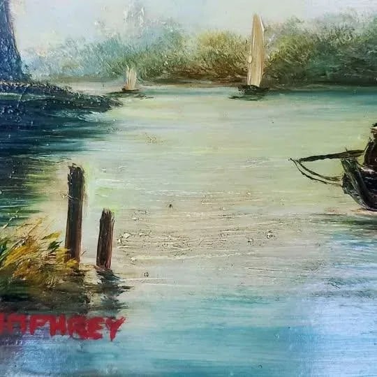 Late 20th Century Stunning Original Painting by Humphrey, Mounted in a Beautiful Ornate Frame, Impre - 5