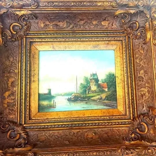 Late 20th Century Stunning Original Painting by Humphrey, Mounted in a Beautiful Ornate Frame, Impre - 9