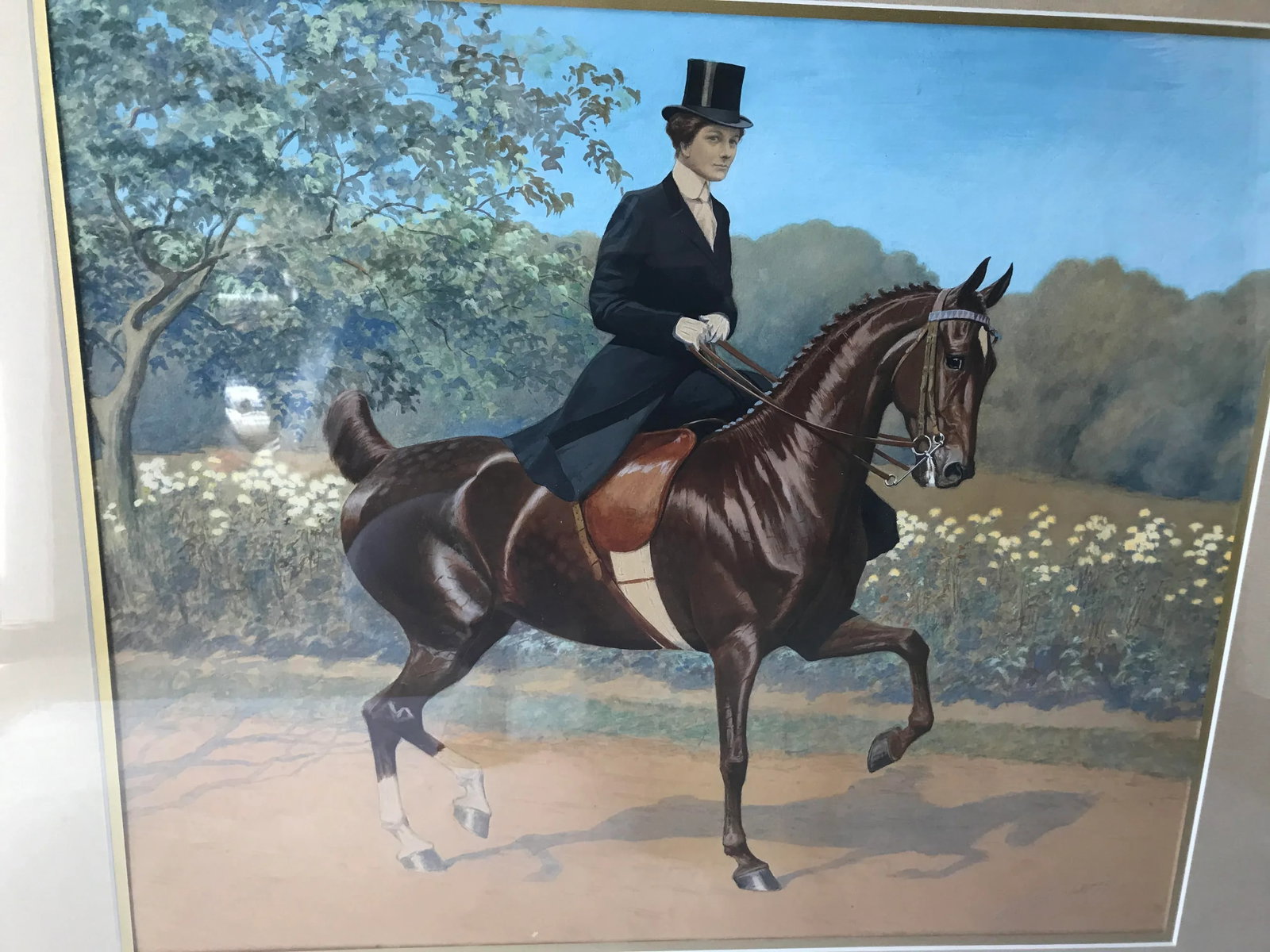 George Ford Morris Fantasy Champion Saddle Mare Watercolor - 2