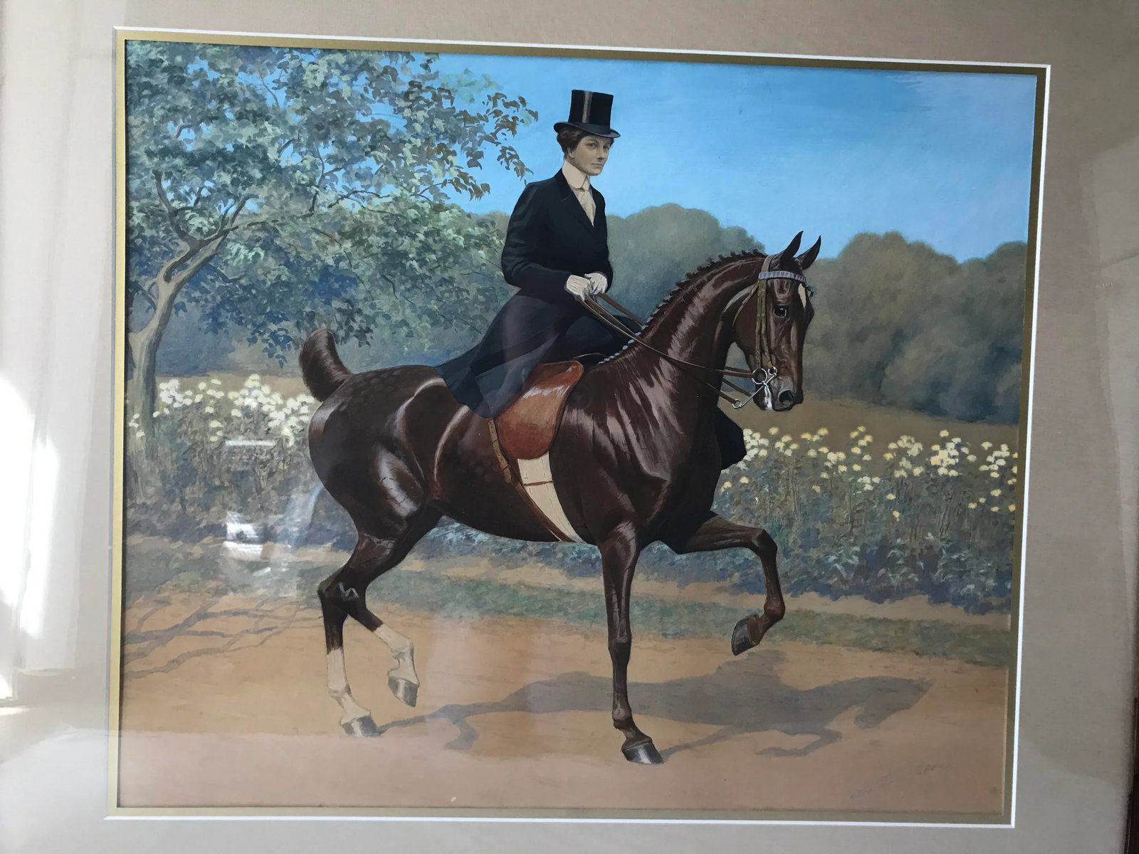 George Ford Morris Fantasy Champion Saddle Mare Watercolor - 3
