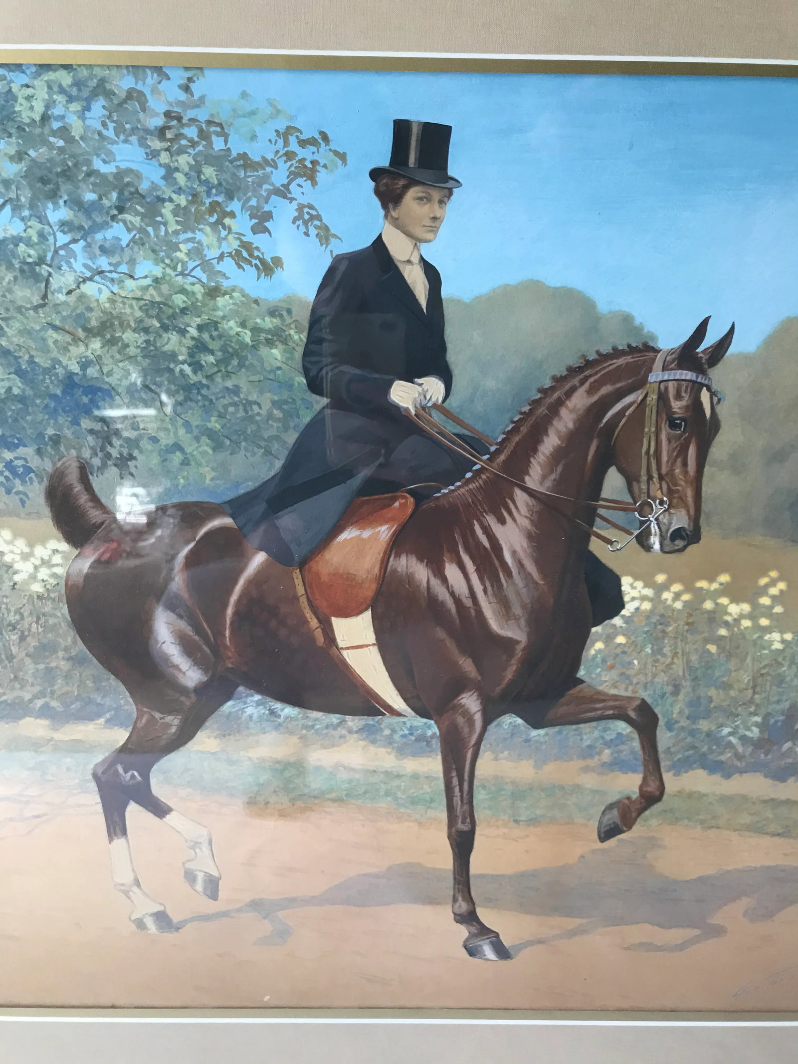 George Ford Morris Fantasy Champion Saddle Mare Watercolor - 4
