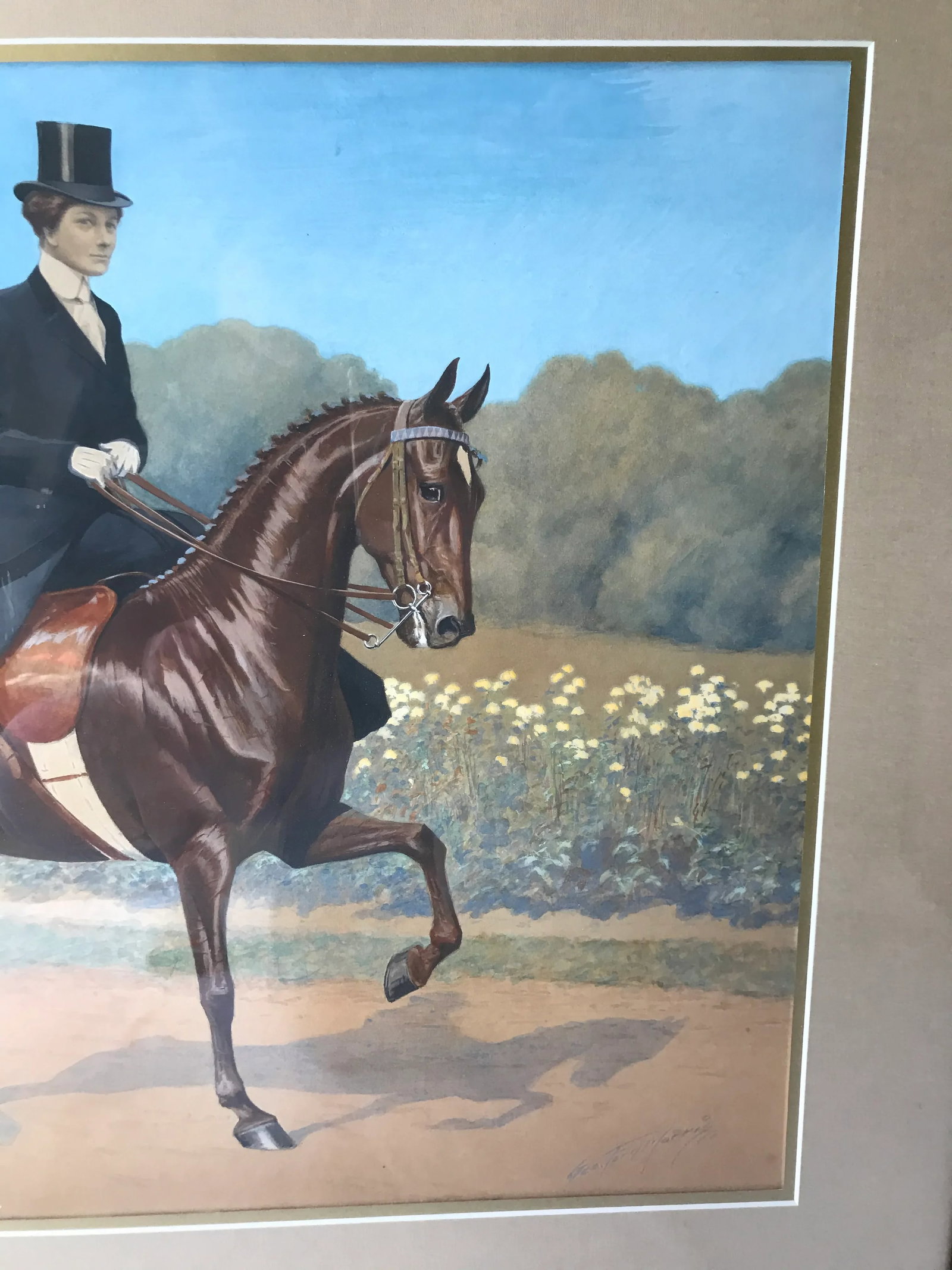 George Ford Morris Fantasy Champion Saddle Mare Watercolor - 6