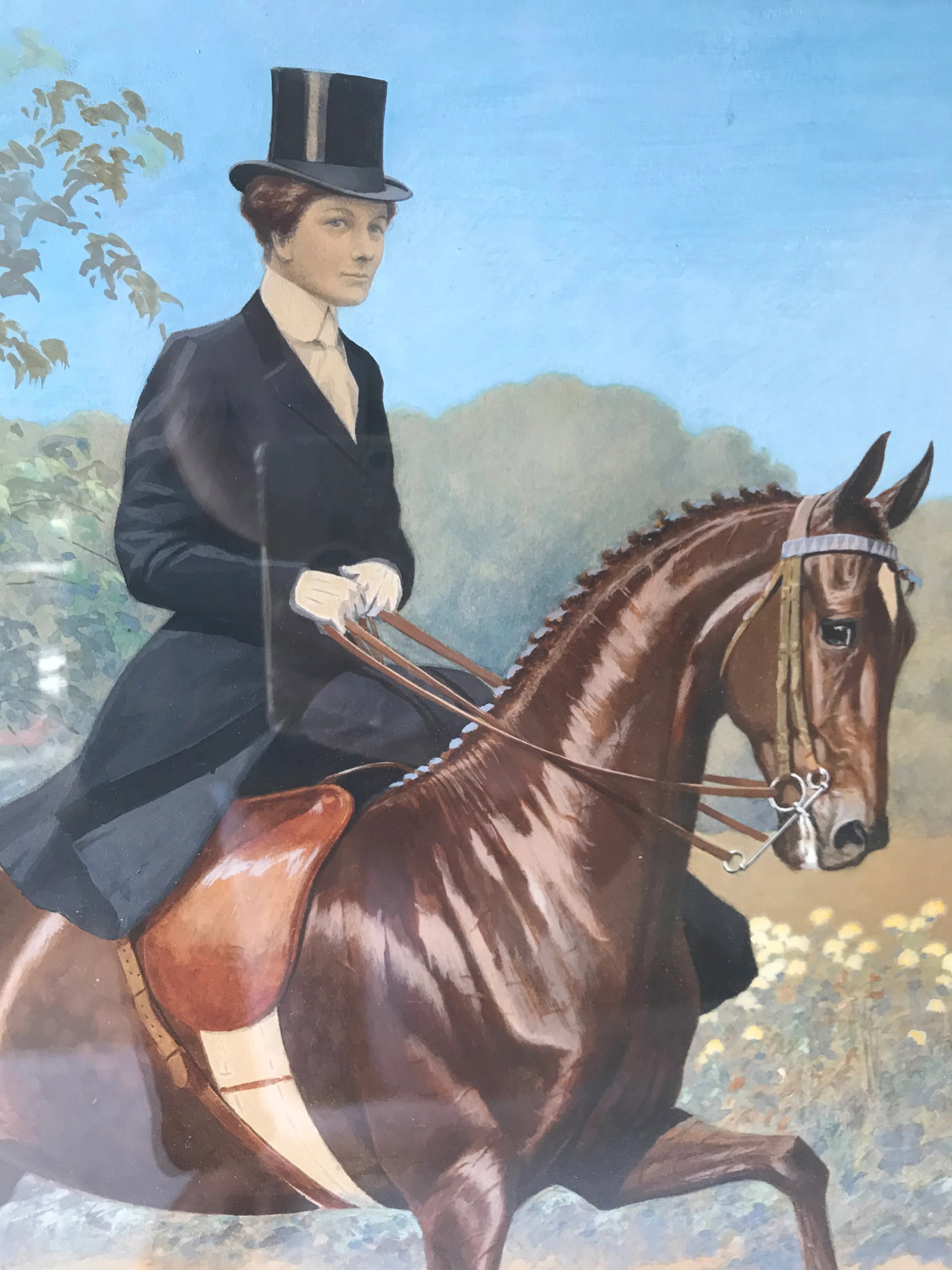 George Ford Morris Fantasy Champion Saddle Mare Watercolor - 7