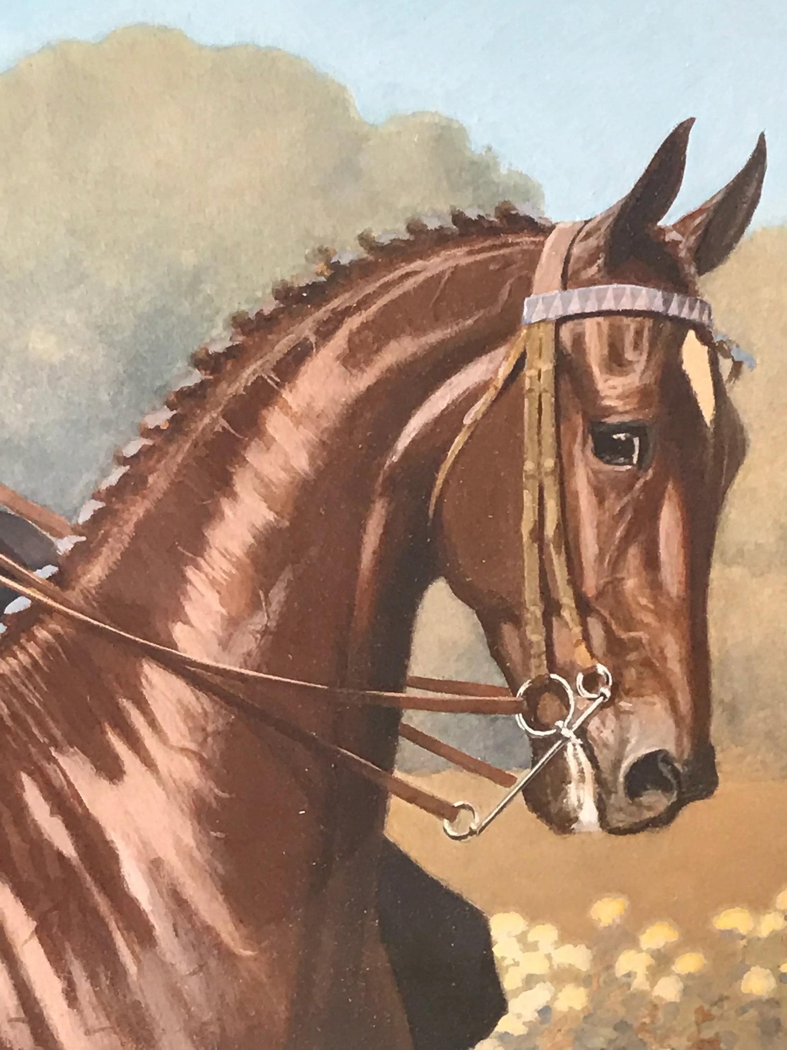 George Ford Morris Fantasy Champion Saddle Mare Watercolor - 9
