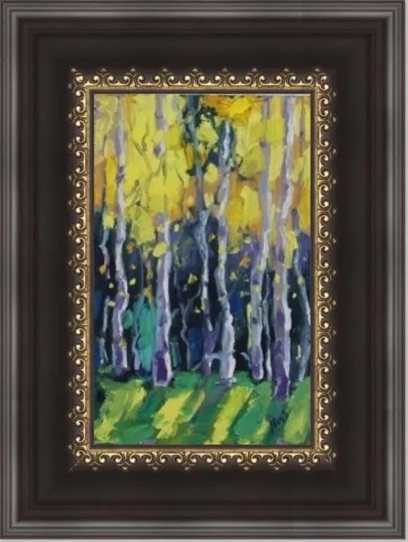 Aspen Glow, Expressionist Oil Painting - 11