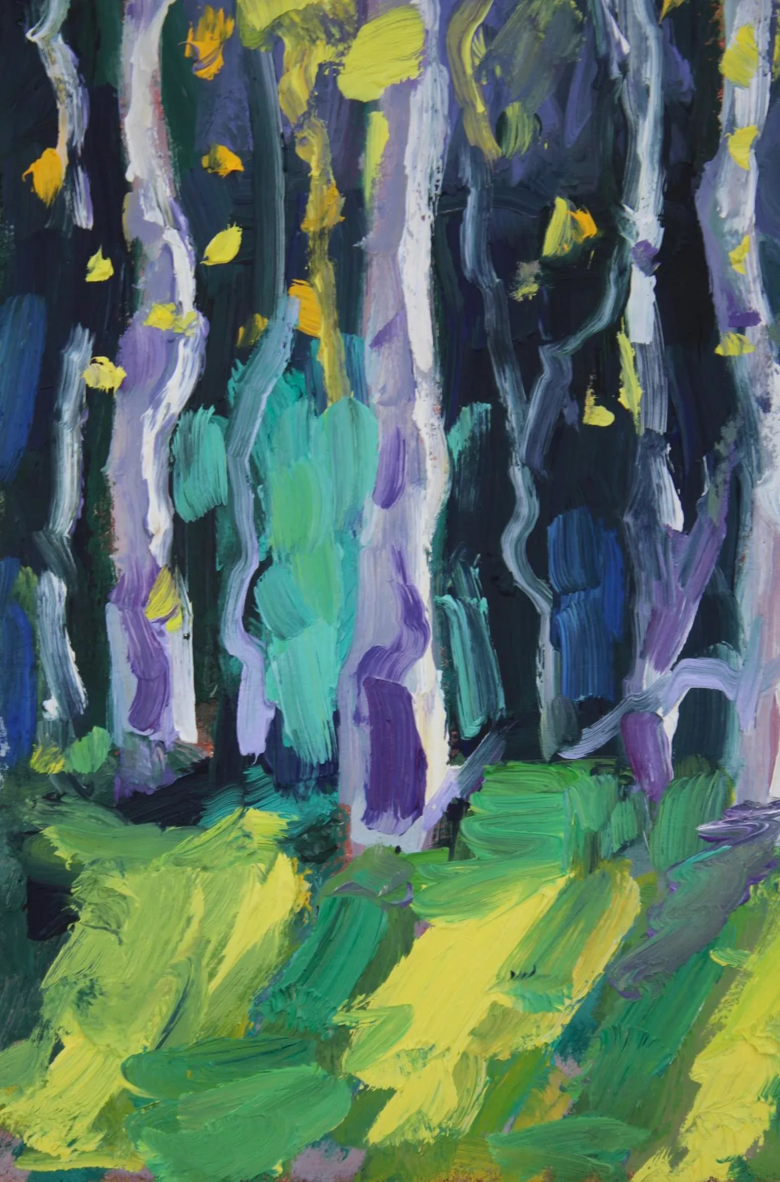 Aspen Glow, Expressionist Oil Painting - 8