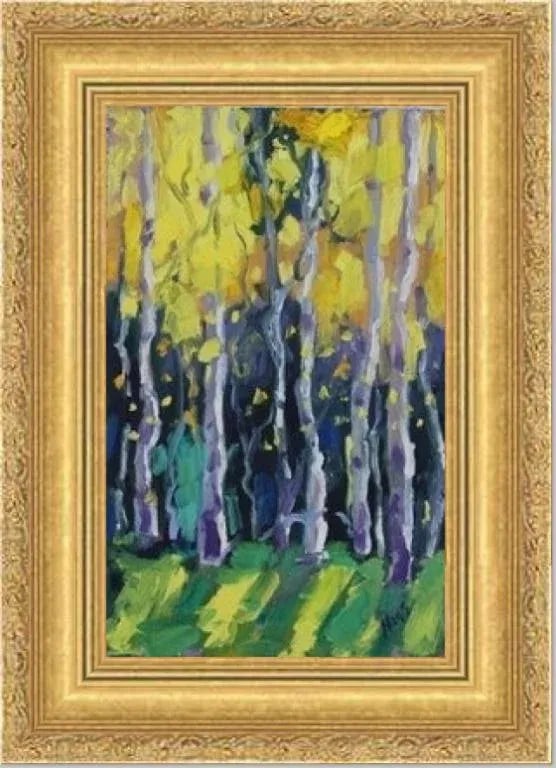 Aspen Glow, Expressionist Oil Painting - 9