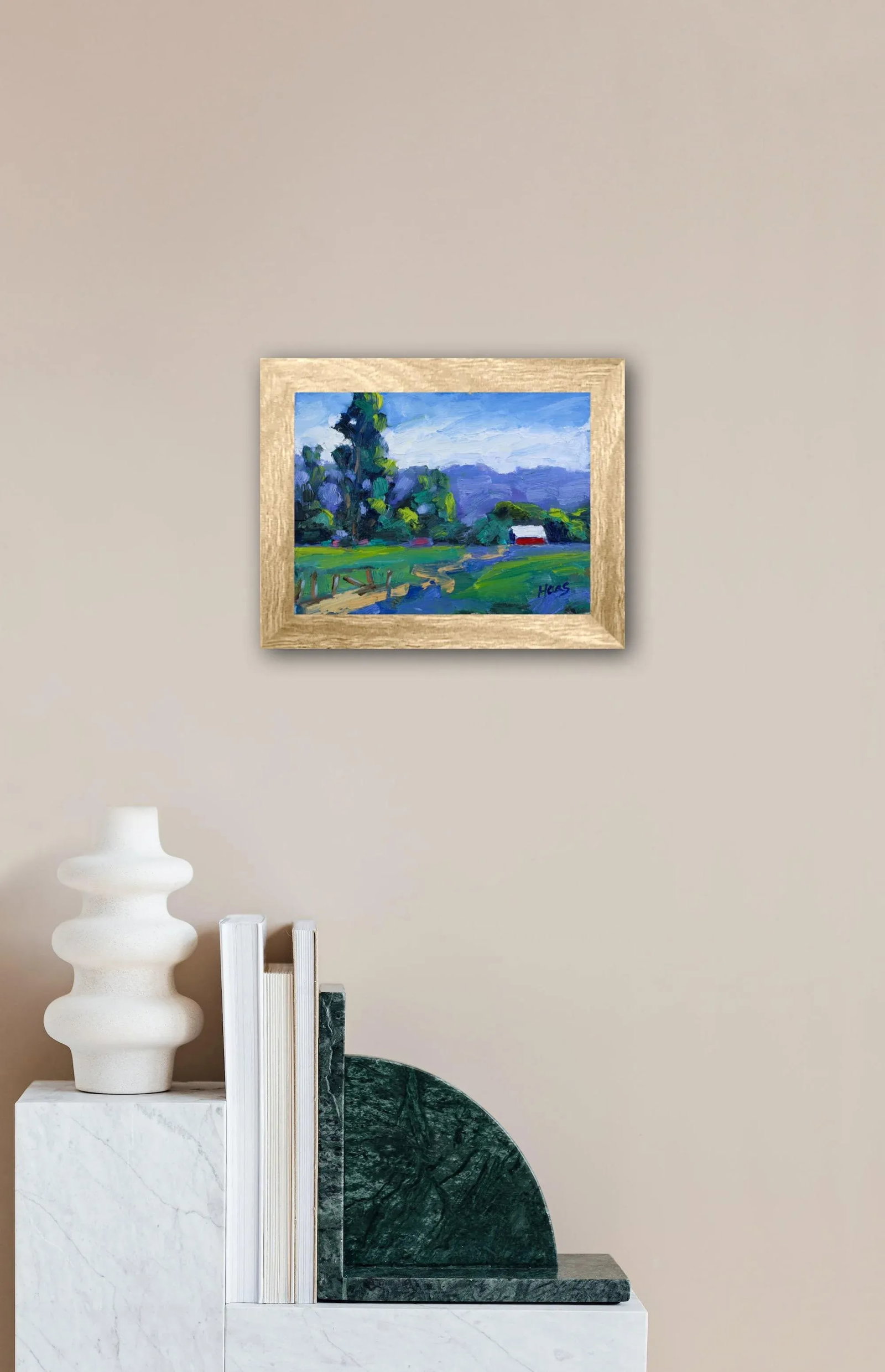 Red Barn, Expressionist Oil Painting - 2