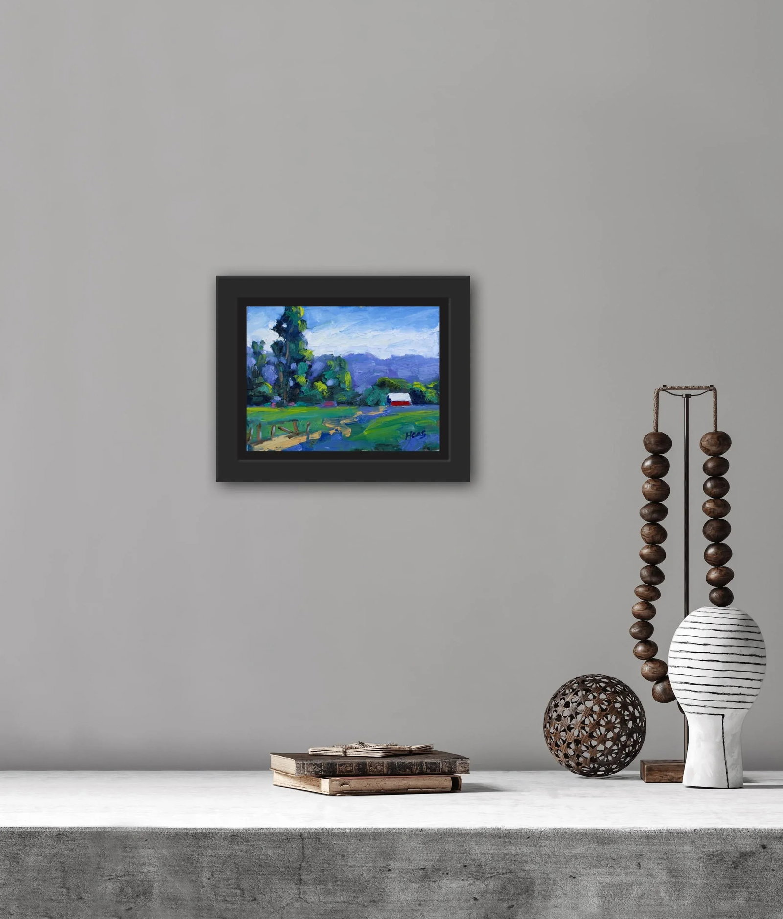 Red Barn, Expressionist Oil Painting - 4