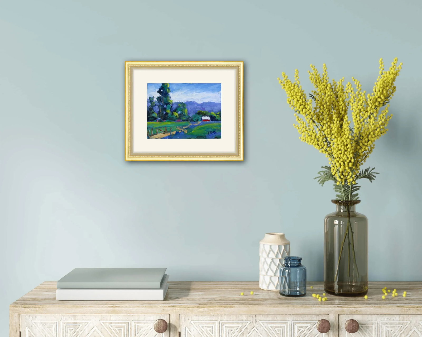 Red Barn, Expressionist Oil Painting - 5