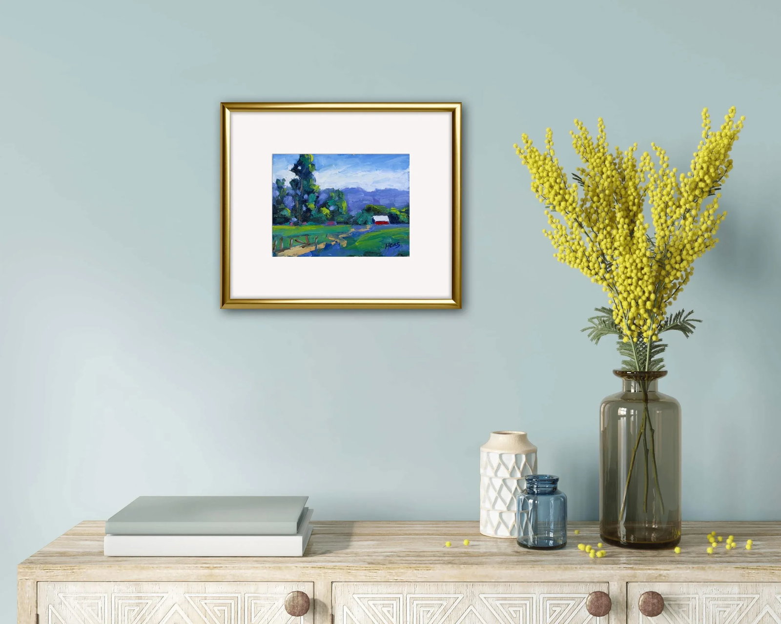 Red Barn, Expressionist Oil Painting - 6