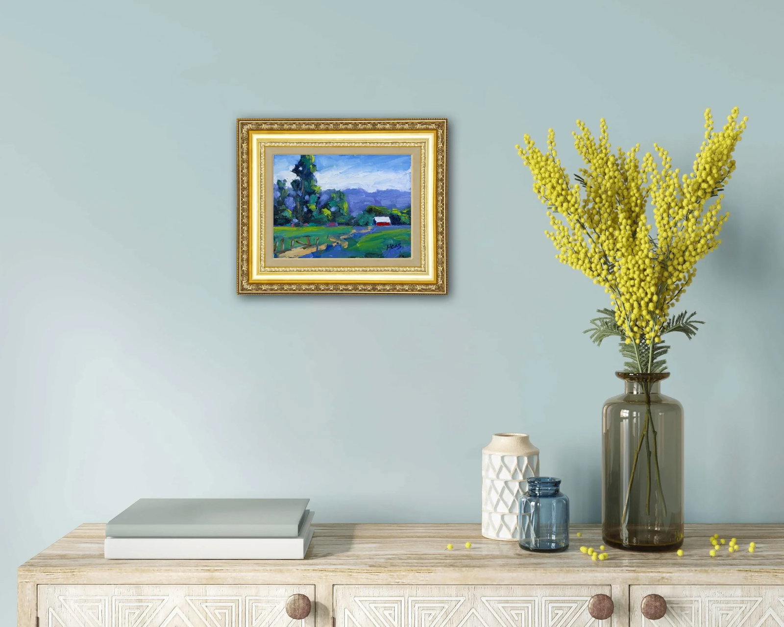 Red Barn, Expressionist Oil Painting - 7