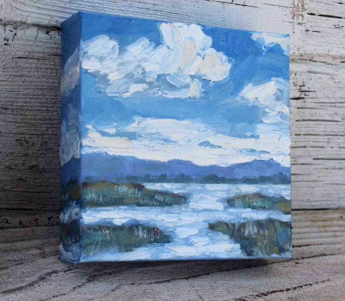 Expressionist Cloudscape in Oil, Rush Ranch Wetlands - 4