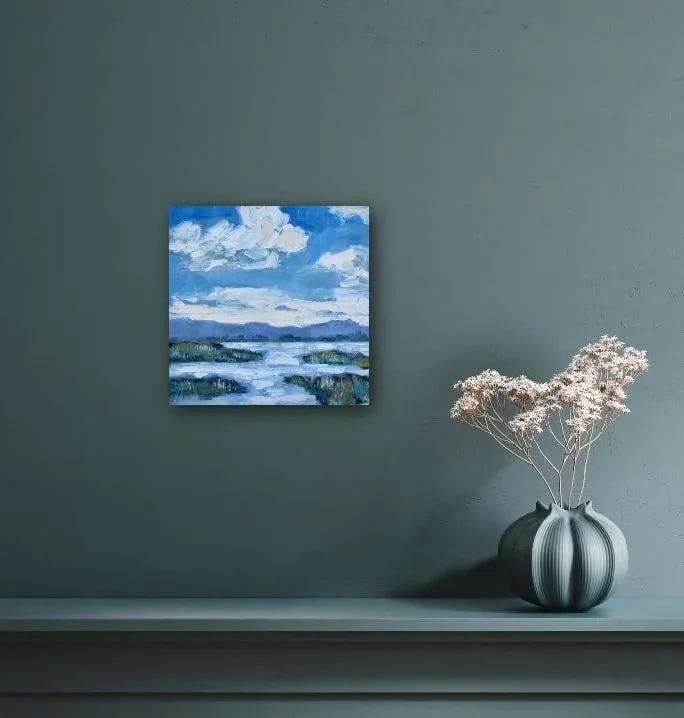 Expressionist Cloudscape in Oil, Rush Ranch Wetlands - 6