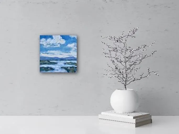 Expressionist Cloudscape in Oil, Rush Ranch Wetlands - 7