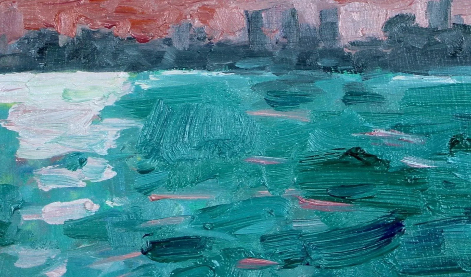 Expressionist Sunset Cityscape in Oil - 2