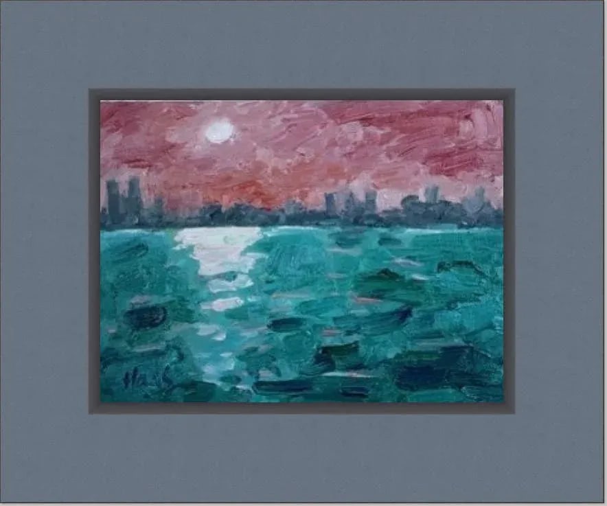 Expressionist Sunset Cityscape in Oil - 6