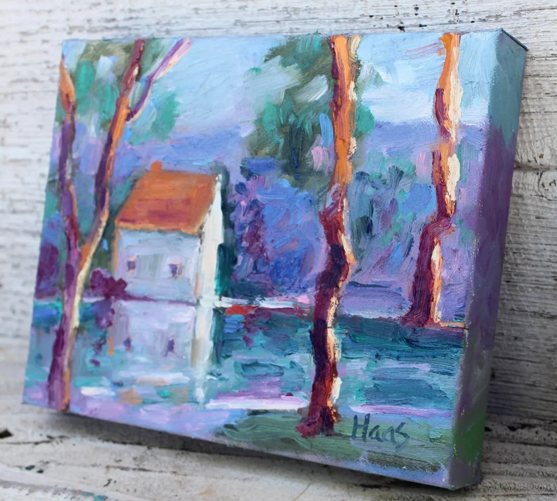 Contemporary Impressionist Morning Light at the Pond "After" Ted Goerschner - 2