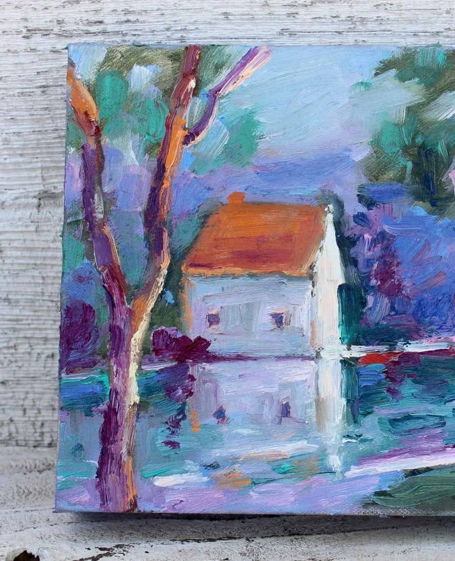 Contemporary Impressionist Morning Light at the Pond "After" Ted Goerschner - 6