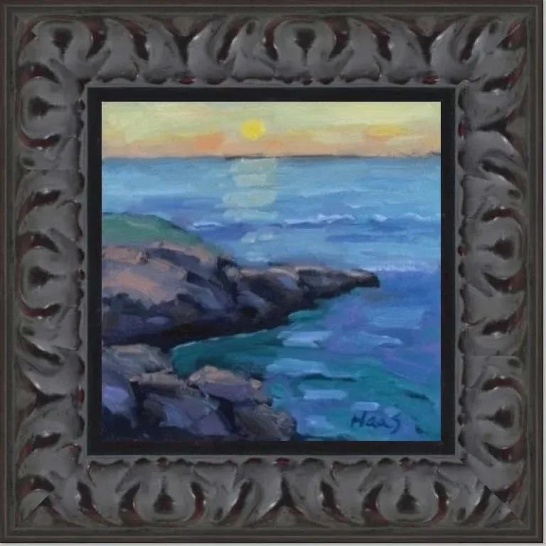 Seascape Sunset Mendocino Headlands Oil Painting - 5