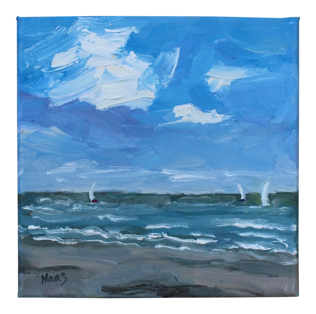 Sailboats at the Beach (Original Oil Painting) (1 of 6)