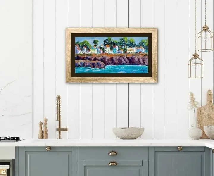 Mendocino Village Impressionist Oil Seascape - 3