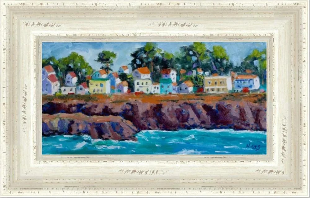 Mendocino Village Impressionist Oil Seascape - 7