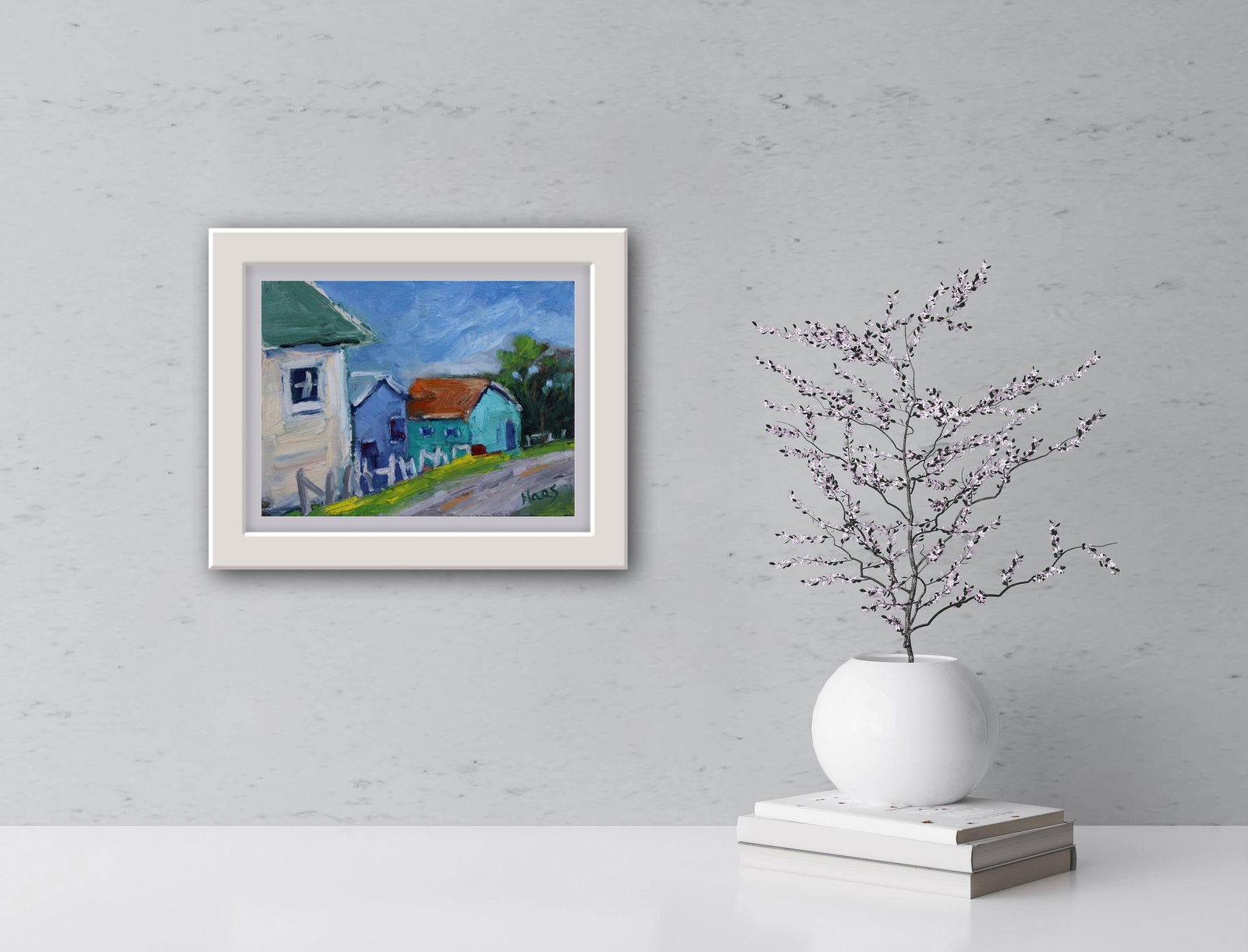 Modern Impressionist Oil Painting, Mendocino Alley - 2